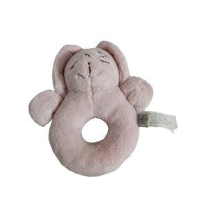 Vintage PB Kids Pink Plush Bunny Hand Held Rattle